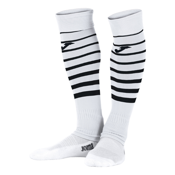 Joma Premier II High Socks Without Foot WHITE BLACK(2)