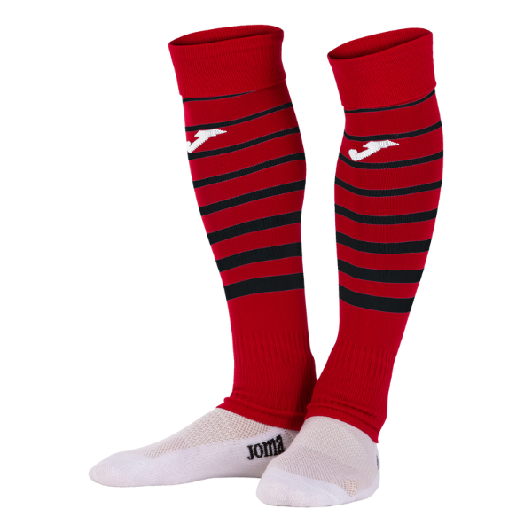 Joma Premier II High Socks Without Foot RED BLACK (2)