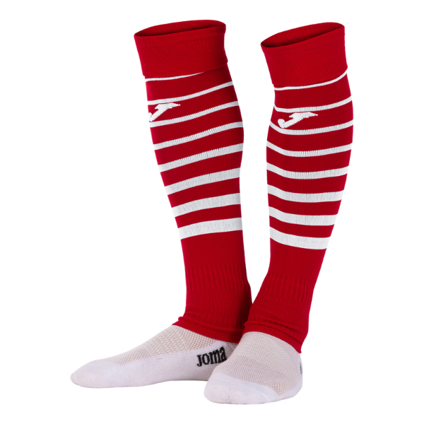 Joma Premier II High Socks Without Foot RED WHITE (2)