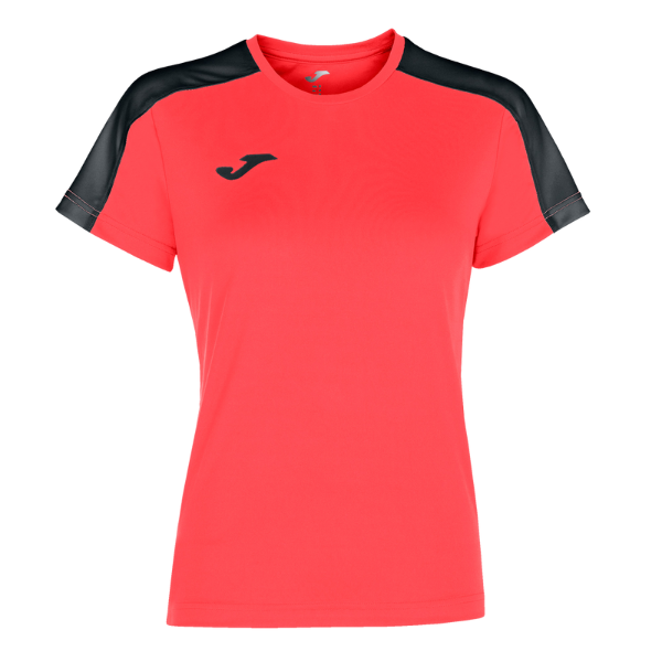 WOMEN'S ACADEMY SHORT SLEEVE T-SHIRT FLUOR CORAL-BLACK