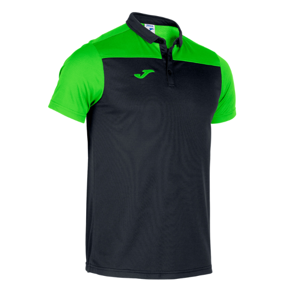 HOBBY II SHORT SLEEVE POLO BLACK FLUOR GREEN