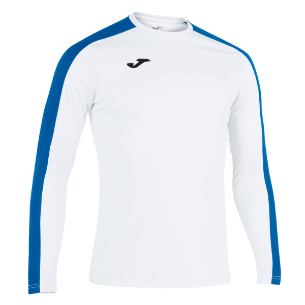 ACADEMY T-SHIRT WHITE-ROYAL L/S