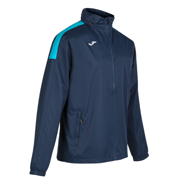 TRIVOR RAINCOAT NAVY FLUOR TURQUOISE