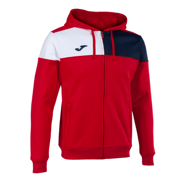 CREW V ZIP-UP HOODIE RED NAVY WHITE