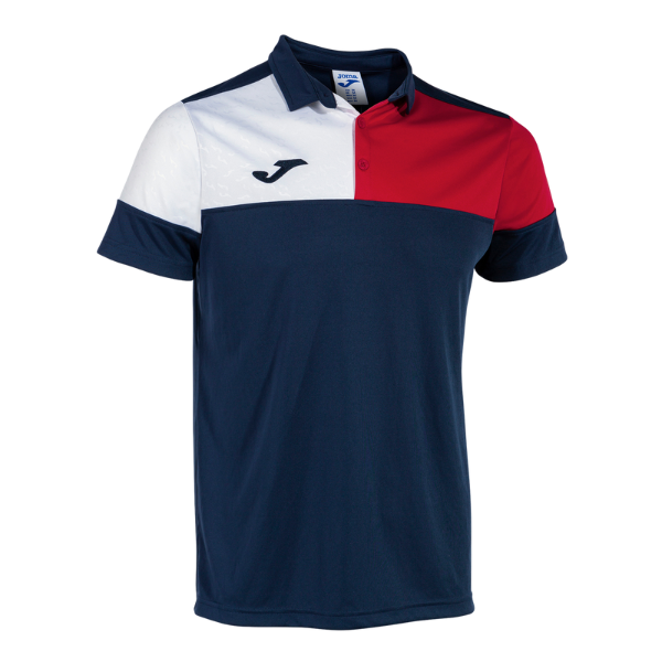 CREW V SHORT SLEEVE POLO NAVY RED WHITE