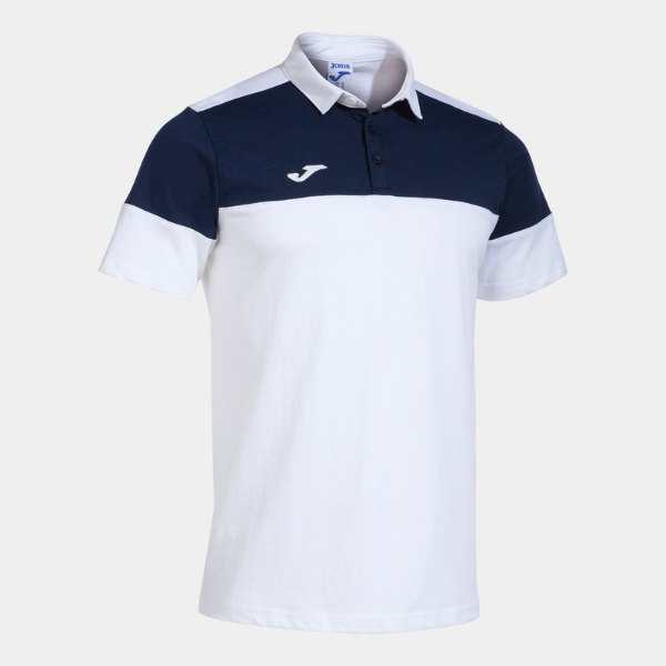 CREW V SHORT SLEEVE POLO WHITE NAVY