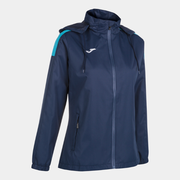 TRIVOR RAINCOAT NAVY FLUOR TURQUOISE