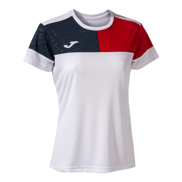 CREW V SHORT SLEEVE T-SHIRT WHITE RED NAVY (WOMENS)