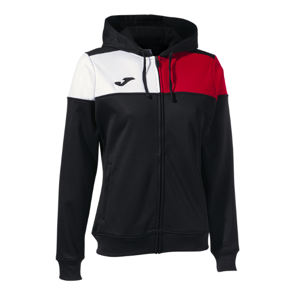 CREW V ZIP-UP HOODIE BLACK RED WHITE (WOMENS)