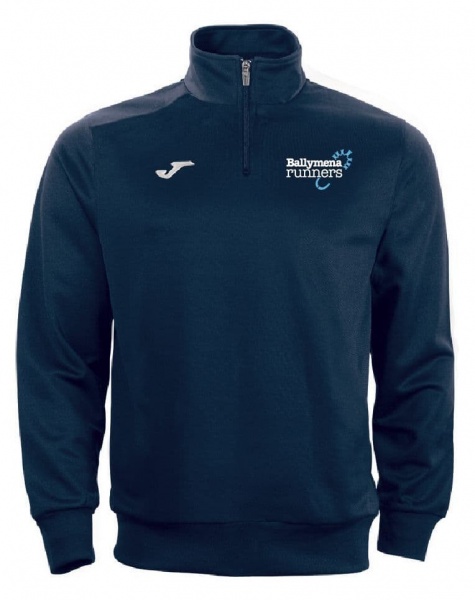 Ballymena Runners Club Joma Combi 1/4 Zip Sweatshirt Navy/White Adults 2019