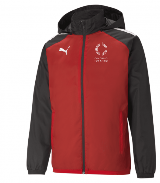 Coaching For Christ Puma teamLIGA Training Rain Jacket  Red/Black