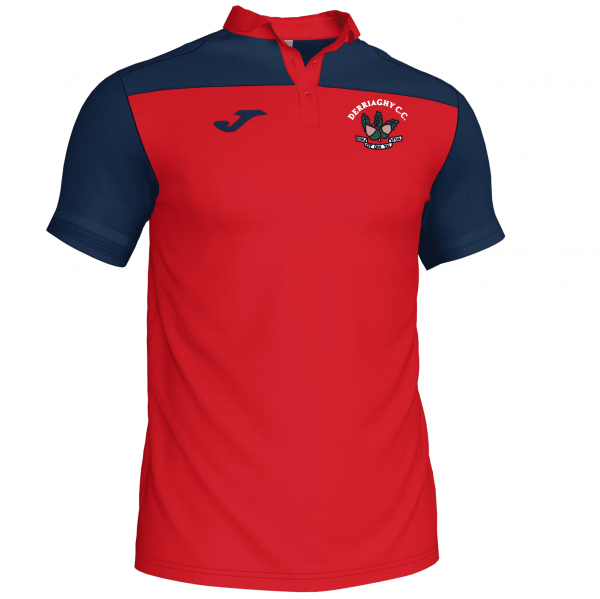 Derriaghy Cricket Club Joma Crew III Polo Red/Navy Adult