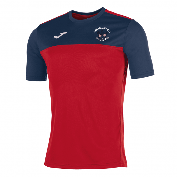 Derriaghy Cricket Club Joma Winner S/S Shirt Red/Navy Adult