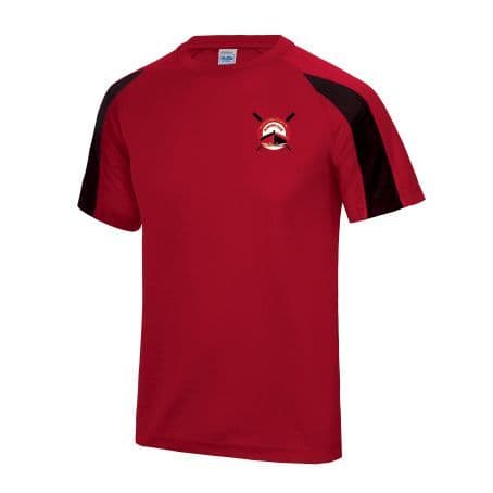 Killyleagh Coastal Rowing Club AWDis Contrast Cool Tee Fire Red/Jet Black