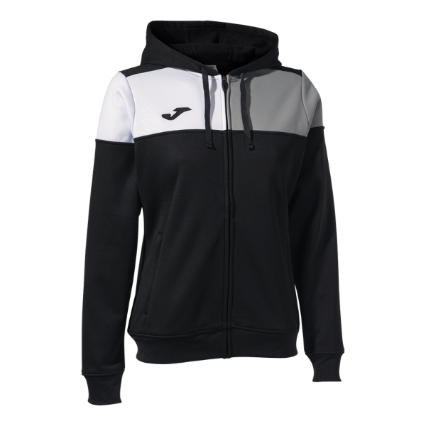 CREW V ZIP-UP HOODIE BLACK GREY WHITE (WOMENS)