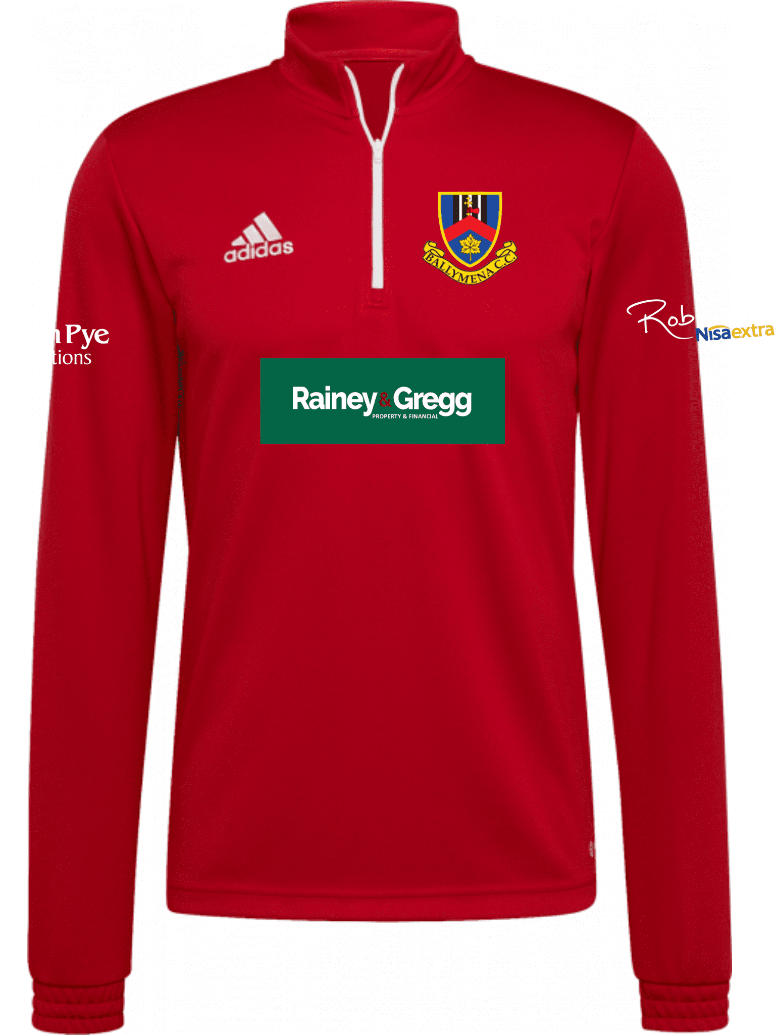 Ballymena Cricket Club Adidas Entrada 22 Red/White Training Top Youth