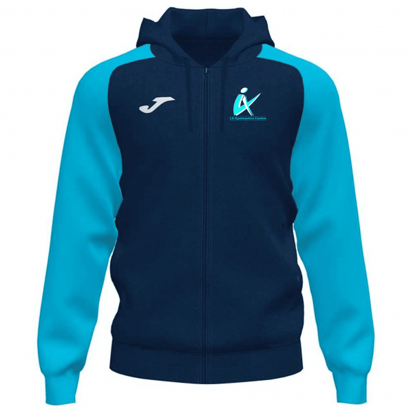 LX Gymnastics Academy 4 Mens Full Zip Hoodie Dark Navy/Turquoise