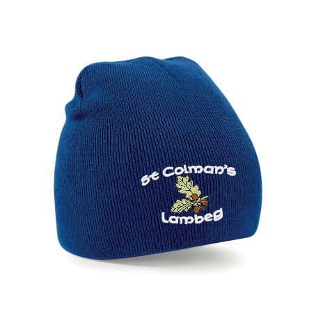 St Colman's Lambeg Beechfield Original Beanie Hat Royal