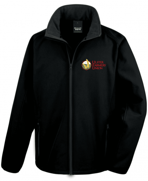 Ulster Farmers Union Result Printable Softshell Jacket Black/Black