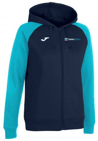 Swim Belfast Academy IV Women's Zip-Up Hoodie Navy Flour Turquoise