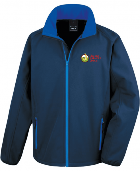 Ulster Farmers Union Result Printable Softshell Jacket Navy Royal