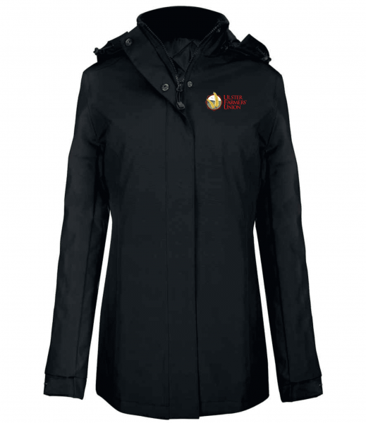 Ulster Farmers Union Womens Parka Jacket Black