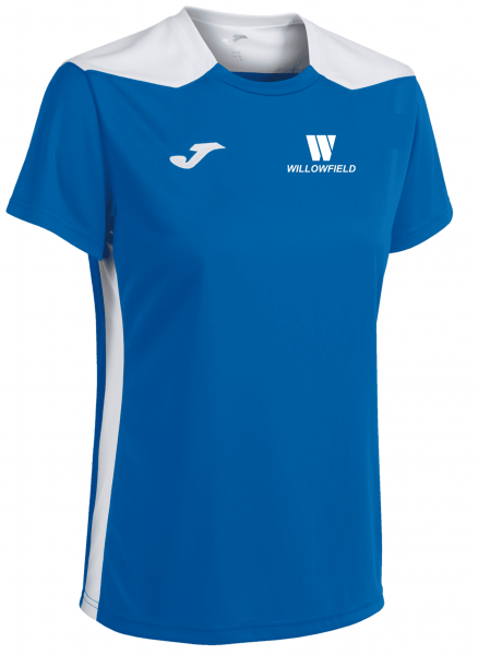 Willowfield Harriers Championship VI Short Sleeve T-Shirt Royal White Ladies